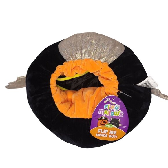 Flip-A-Mallows Halloween Reversible Plush Bat & Pirate Pumpkin 12" Soft Toy - Picture 4 of 7